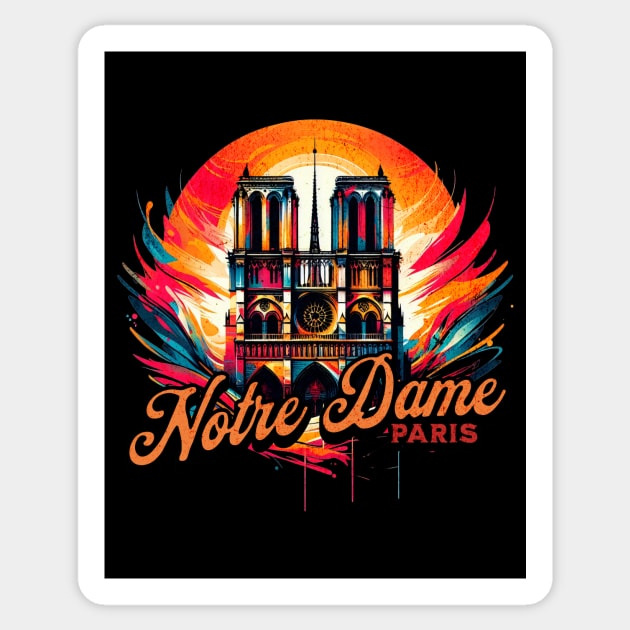 Notre Dame Paris Design Sticker by Miami Neon Designs